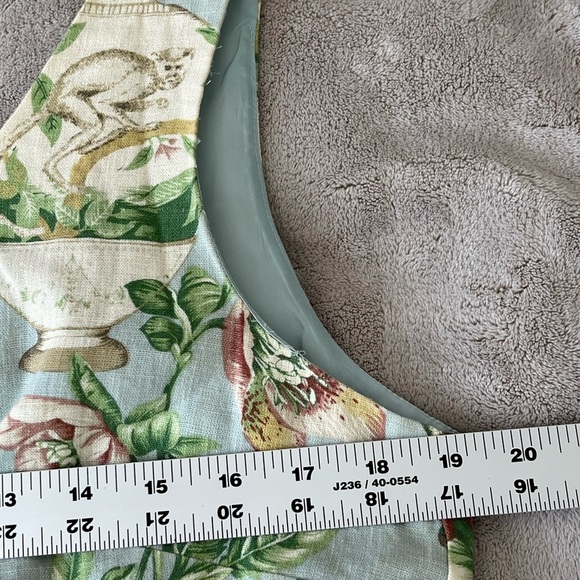 VIRGO Vintage Floral Safari Animal Print Sleeveless Linen Blend Dress Size 14P - Picture 10 of 13